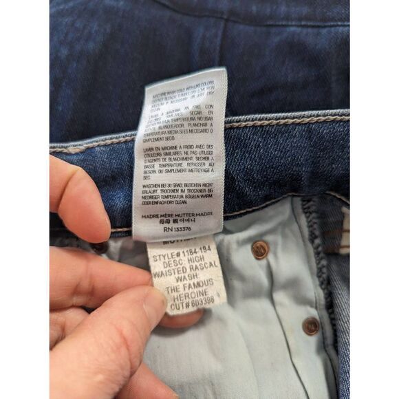 Mother High Waisted Rascal Jeans women's size 24 the famous heroine straight leg - Picture 10 of 10